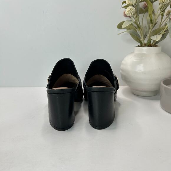 Bernardo Natasia Slip On Leather Mules Block Heels Buckle Women's 7 M NWOB - Picture 4 of 11